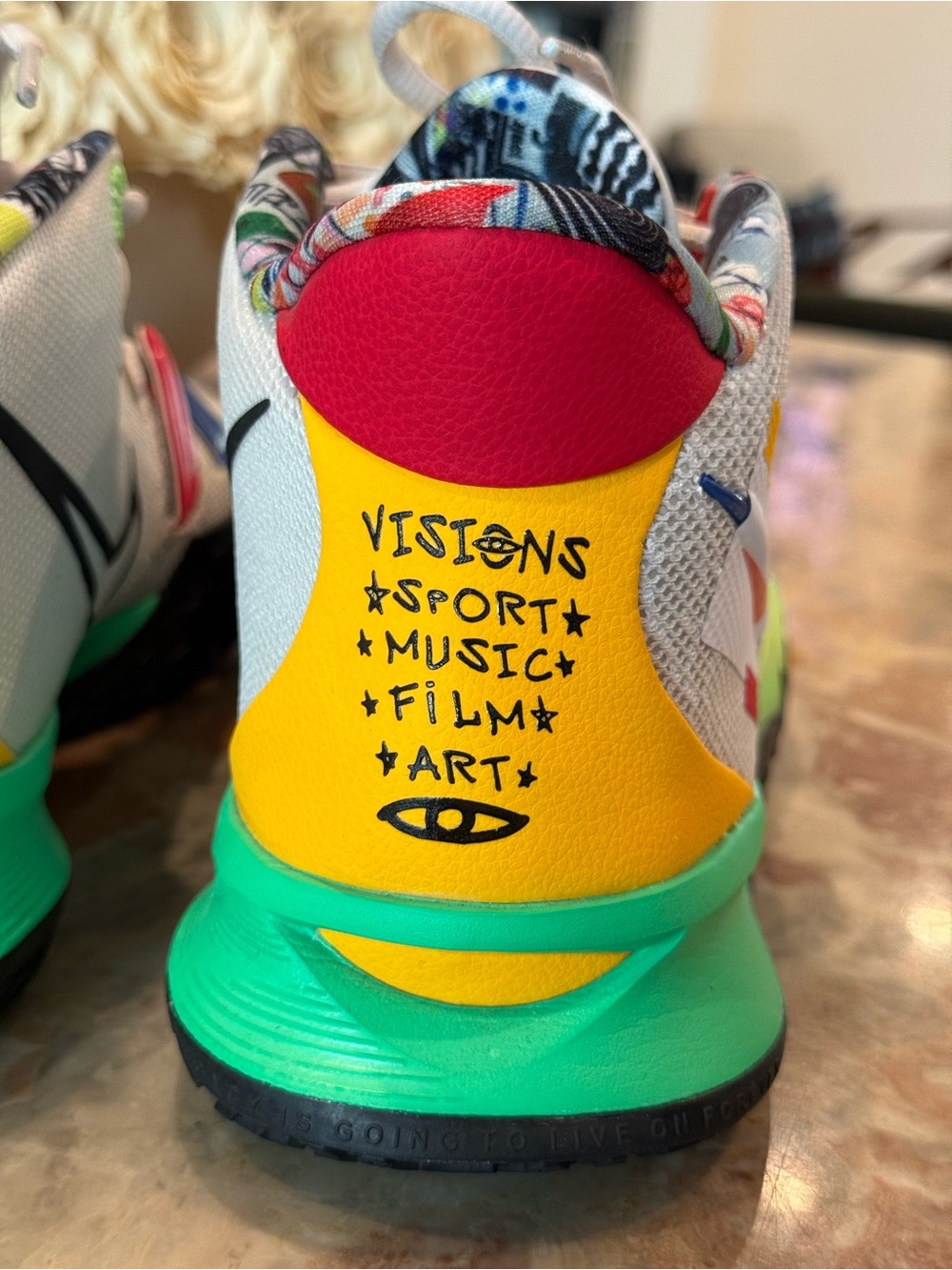 Nike Kyrie 7 “Visions” Basketball Shoes 2021 | White Multi-Color | Men’s Size 10 - Picture 9 of 14